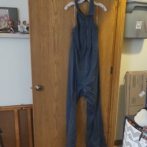 Blue Halter Jumpsuit